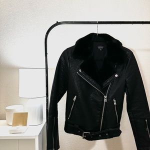 T O P S H O P  DOUBLE FACED AVIATOR JACKET